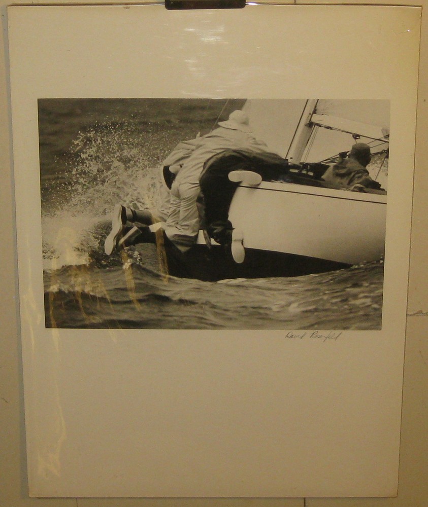 Original Vintage DAVID ROSENFELD ‘Sailboat SAILORS Ballasting BOAT’ PHOTOGRAPH