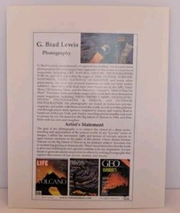 G Brad Lewis Signed Lava Photo “Image 8” Kilauea Volcano 5×7 in 8×10 Mat