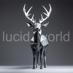 Origami Deer Art Print Digital Download Minimalist Abstract Wall Decor 4 PNG