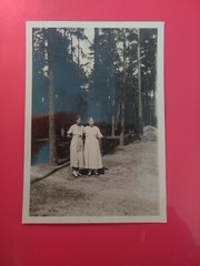Alt Foto antik Frauen Woman forest im Wald Natur Kleid Mode old Photo nice dress
