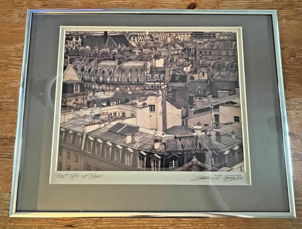 Roof Tops Of Paris Framed Photograph Louis J. Spear 11 x 14 Frame Signed