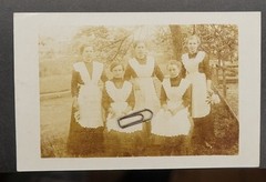 Photo portrait postcard servants housewives girls costume uniform picture old