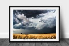 Country Photography Print – Picture of Storm Clouds Over Wheat Field in Kansas