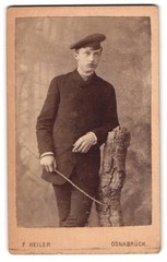 Photograph F. Heiler, Osnabrück, Große Str. 28, portrait young man in suit M