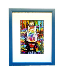 Framed LAVA LAMP Photo 5″ X 7″ Upcycled Tabletop or Hang TURQOISE Frame 8″ X 10″