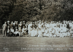 Vtg 1920s Singer Sewing Machine Club Photograph Sew B&W San Joaquin Fresno CA