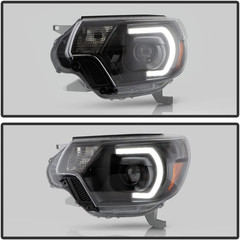 – for 2012 2013 2014 2015 Toyota Tacoma Pickup Black Housing LED Tube Projector