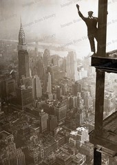 8×10 Print Empire State Building Building Worker Over New York City Skyline 1930