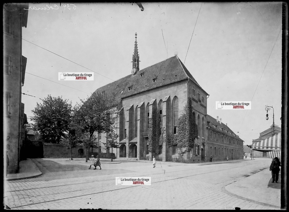 Old Black And White Photo Glass Plate Negative 13X18 Cm Colmar Catherinettes