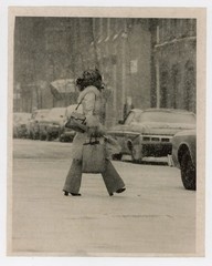 Dan Godfrey Woman in Snow 41st Street off 1st Ave New York NYC 1974 Press Photo