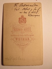 Weimar-Tübingen SS 1877-Fr. Bretschneider as student-portrait/CDV