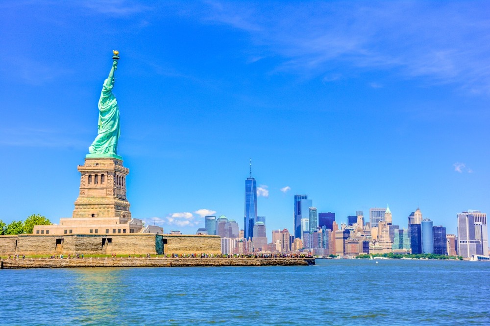 Statue of Liberty and the Island of Manhattan, New York
