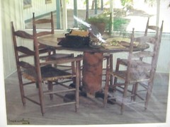 MATTED PHOTOGRAPHY Writing Table A/P Color with COA 16×20 By Larry Santucci