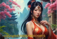 Beautiful Sensual Asian Girl Anime E on Quality semi-gloss Photo Paper 13″ x 19″