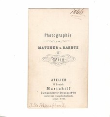 Matzner & Raentz CDV photo fine gentleman/named-Vienna 1866