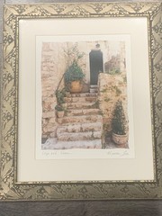 Maureen Love Signed Photograph Titled Steps And Stones Framed Rustic Garden Art
