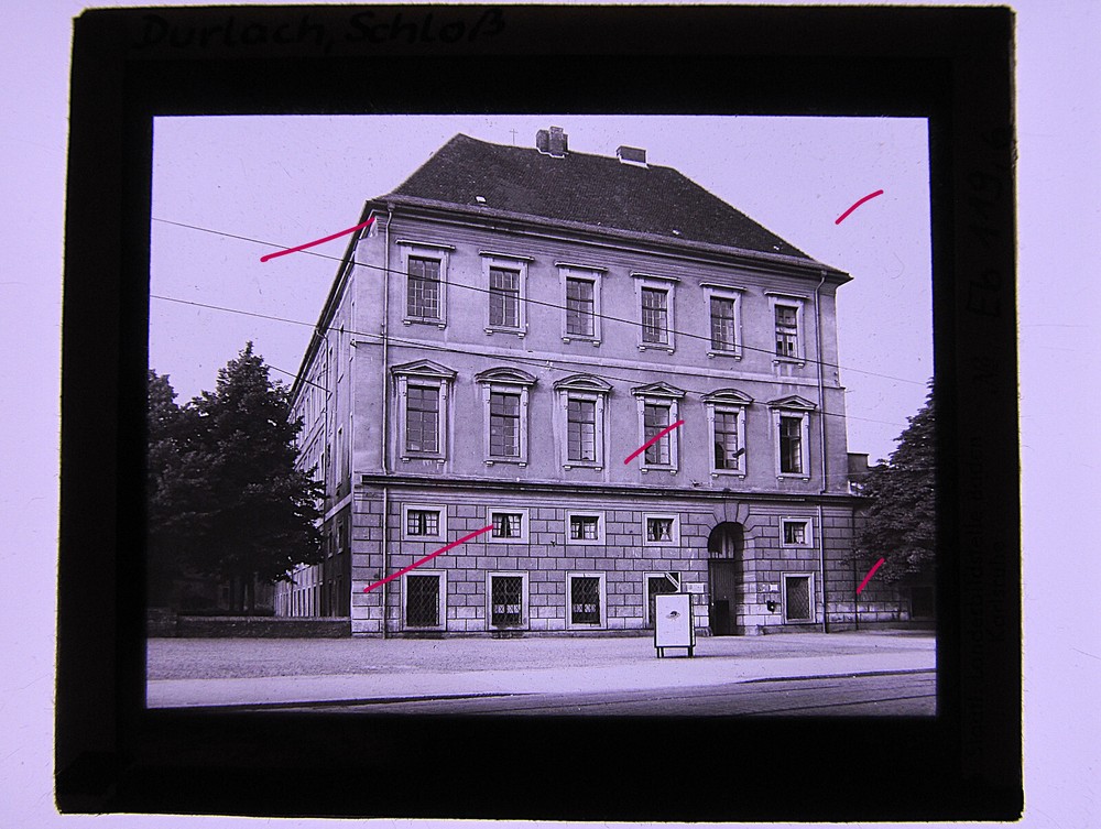 Karlsruhe Durlach Castle Historical Motif Glass Picture