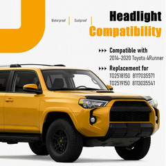 Headlight Assembly Fit for 2014-2020 Toyota 4Runner Replacement for TO2519150 TO