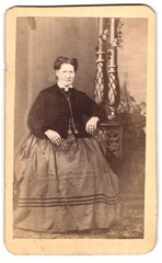 Photograph Elderly Lady in Sunday Dress, Jewelry Highlighted with Gold Color