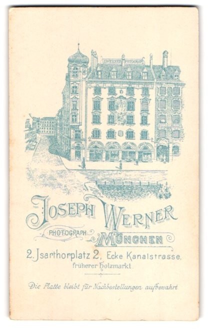 Photograph Joseph Werner, Munich, Isarthorplatz 2, view Munich, studio spa