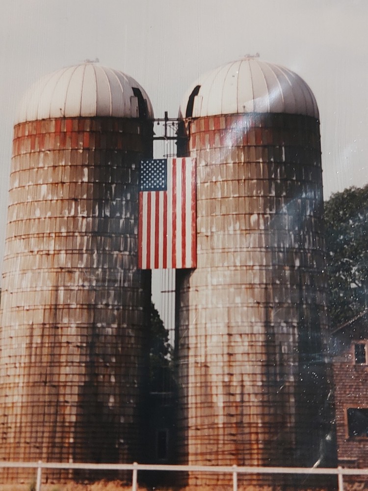 Chase Farm Lincoln RI Day Signed 1994 Historical Photograph Barn and Farm Silos