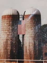 Chase Farm Lincoln RI Day Signed 1994 Historical Photograph Barn and Farm Silos