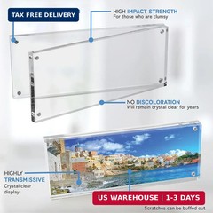Mammoth DuraClear 4×10 Acrylic Frame – Frameless Panoramic Photo & License Displ