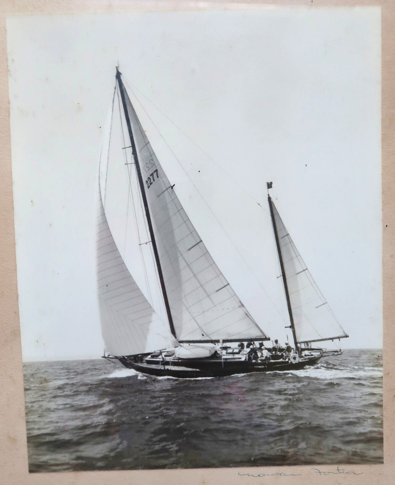 Original NORMAN FORTIER Black & White SAILBOAT PHOTO, Yacht – Signed, SAILING