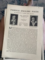 Famous English Poets Pamphlet & 6 Intaglio-gravure Pictures 9.5” H X 7”W