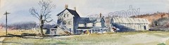 Farmhouse Barn and Clothesline DIGITAL DOWNLOAD Cottagecore Primitive Art