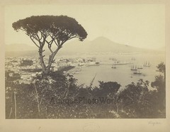 Naples Italy harbor antique ablumen art photo by Rive