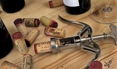 KELLY WILLIAM WRIGHT Original WINE ART Kitchen Bar Decor Corkscrew Signed Photo