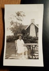 Woman in Garden in Front of House June 20, 1933 in Palatine Illinois USA / Photo