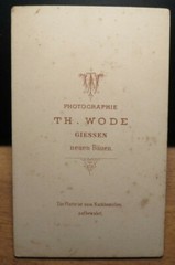 Young Woman Portrait circa 1870/80s/CDV Th. Wode Giessen