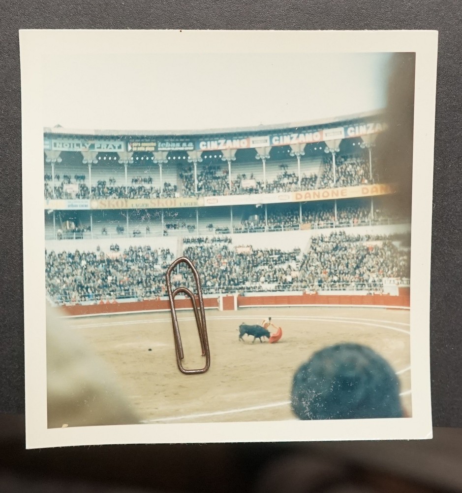 Photo View 1966 Bullfight Arena Color Advertising Advertising Beer Torero Cinzano Old