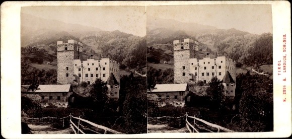 Stereo Photo Landeck in Tyrol, Castle, Photographer Alois Beer,… – 11481548