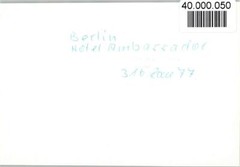 40000050 – 1000 Berlin Mitte Hotel Ambassador, R4, Opel Admiral