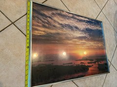 Framed Color Photograph Sunset Seascape Landscape Nature 21×28.5in Landscape