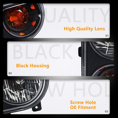 Halogen Headlight Assembly Compatible with Dodge Challenger 2008-2014, Halogen H