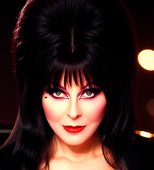 Elvira Mistress of the Dark on Macabre Hot Rod Metal Sign Wall Art 10″ x 14″