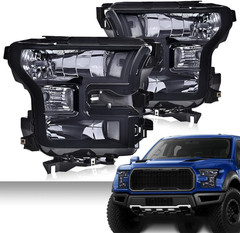 Headlights Assembly Compatible with 2015 2016 2017 Ford F150 | LH & RH Front Hea