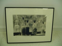 ART PHOTOGRAPHY Preserve Bottles B&W by L. Santucci Wood Frames 13x16in