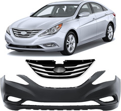 Front Bumper Grilles Headlights Fog Lights Kit Fit for 2011 2012 2013 Hyundai So