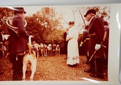Vintage Photo France Fox Hunting Horse COR MESSE 15x24cm 1970