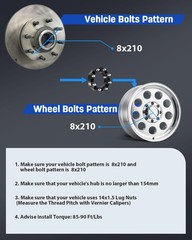 ECCPP 2PCS 8×210 to 8×210 Wheel Spacers 2 inch 8 Lug 14×1.5 154mm hub bore Co…