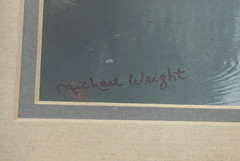 Signed Michael Wright Landscape River with Bridge Photograph