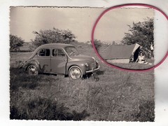 PHOTO PHOTO CAR AUTOMOBILES RENAULT 4 CV AU CAMPING