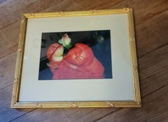 E VIRGINIA LANCELOT SIGNED PHOTOGRAPH VTG PICTURE FRAME ART DECO STYLE 10.5X8.5