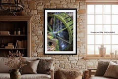 Country Photography Print – Picture of Old Mill Wheel in Great Smoky Mountains