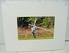 MATTED PHOTOGRAPHY Man Carrying Cross by Larry Santucci Acid Free Art 16×20 2006
